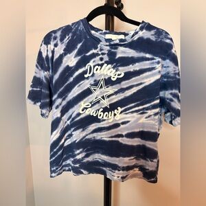 Size Medium Dallas Cowboys Blue Tie-dye Top